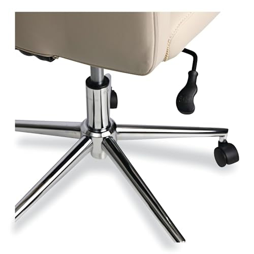Workspace by Alera Leather Task Chair, Supports Up to 275 lb, 18.19" to 21.93" Seat Height, White Seat, White Back Alera