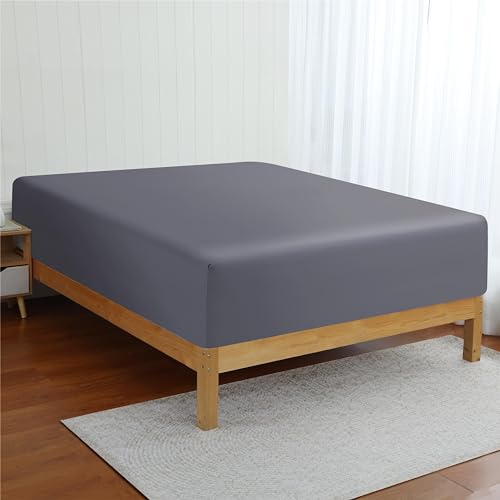 2 Pack Bamboo Viscose Cooling Fitted Sheet Twin XL Size Only, 400 Thread Count, 16" Deep Pocket Cooling Bottom Sheets for Hot Sleeper, Silky Soft Breathable (Twin XL, Dark Grey Zaizaihome