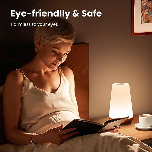THAUSDAS Night Light, Dimmable Touch Lamp for Bedroom, Portable Table Bedside Lamp, 5 Brightness 13 RGB Colors, Night Lights for Baby Nursery Bathroom THAUSDAS