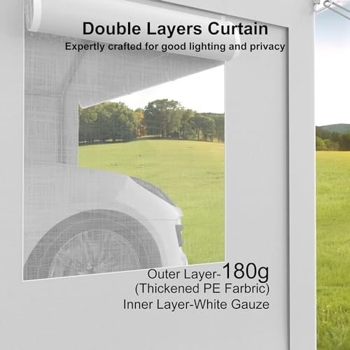 GarveeLife 10x20ft Carport Heavy Duty, Portable Garage with 4 Doors + 4 Window, Upgraded Carport with Reinforced Steel Poles, Uv Resistant Waterproof Tarp, Portable Carport for Car, Truck, Boat GarveeLife