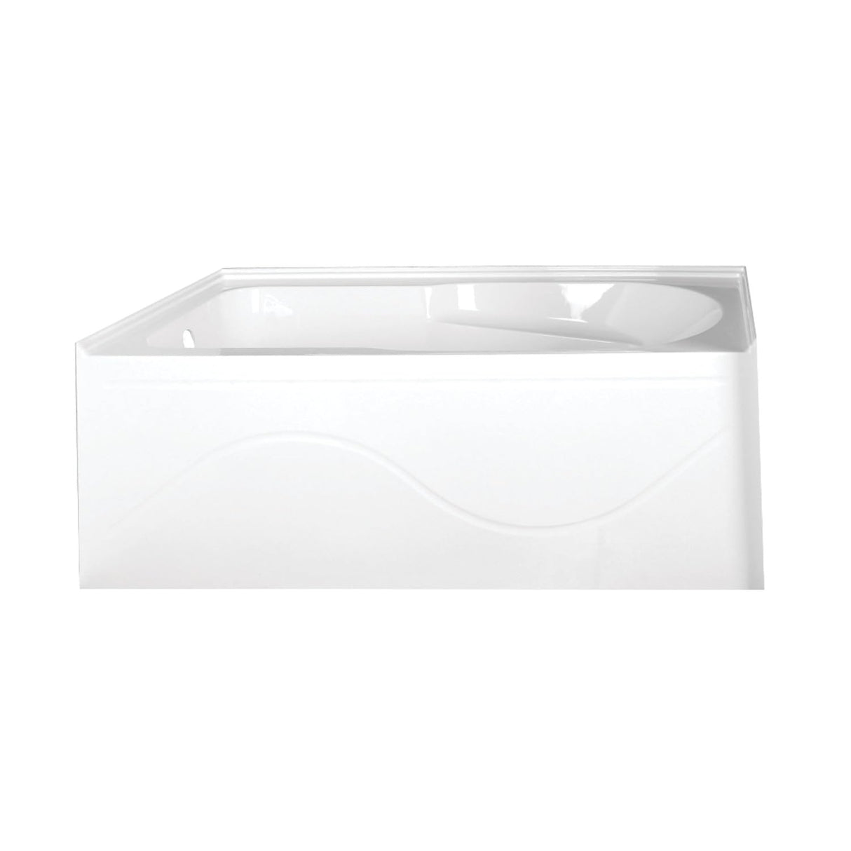 Kingston Brass Aqua Eden VTAP603022L 60-Inch Acrylic Anti-Skid Alcove Tub with Left Hand Drain Hole, White Kingston Brass