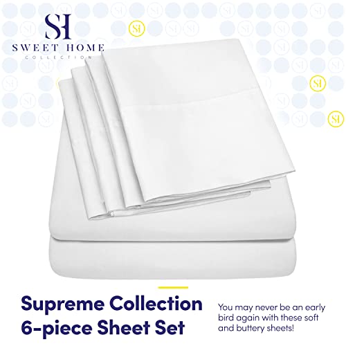 Twin Size Bed Sheets - 4 Piece 1500 Supreme Collection Fine Brushed Microfiber Deep Pocket Twin Sheet Set Bedding - 1 EXTRA PILLOW CASES, GREAT VALUE, Twin, White Sweet Home Collection