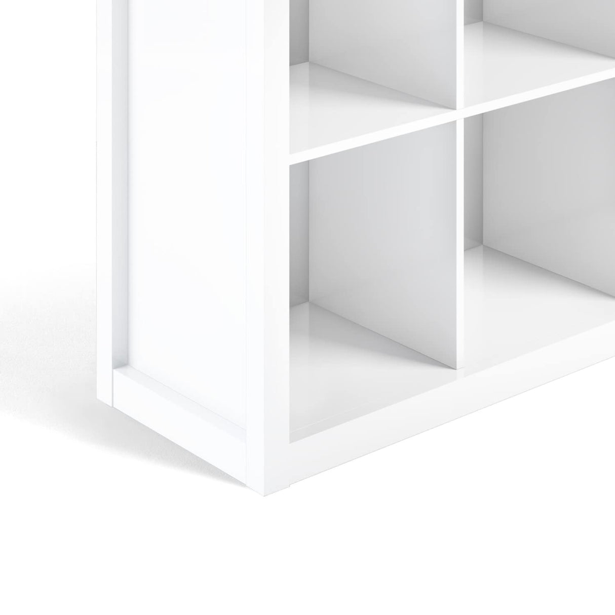 SIMPLIHOME Artisan SOLID WOOD 43 Inch Transitional 9 Cube Bookcase and Storage Unit in White, For the Living Room, Study Room and Office SIMPLIHOME