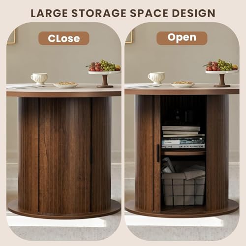 SoarFlash Kitchen Table and Chairs for 4, 47" Dining Table Set for 4 with Velvet Upholstered Chairs, 5 Piece Round Kitchen Table Set, Dining Room Table Set for Small Space, Apartment SoarFlash