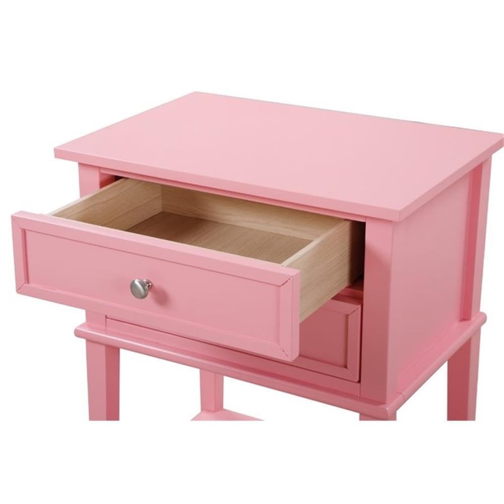 Glory Furniture Newton 2 Drawer Nightstand in Pink Glory Furniture