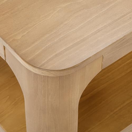 Plank+Beam Forma Coffee Table, Solid Wood 54 Inch Modern Coffee Table with Shelf, Contemporary Center Table with Storage Space, Rectangle Tea Table Plank+Beam