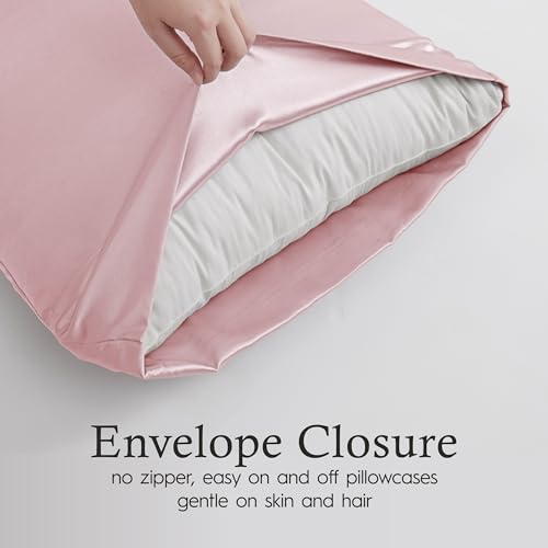 Juliette Leblanc New York Silky Satin Queen Pillowcase Set - Pink Pillow Cover Set - Luxury Satin Bedding 2-Piece Set Juliette LaBlanc
