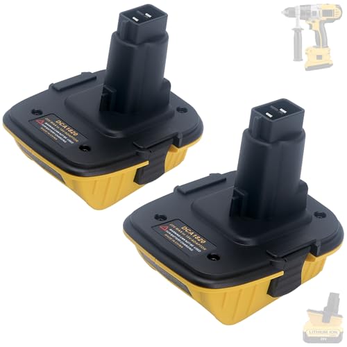 Tulepowceeng 2 Packs DCA1820 Battery Adapter Compatible with Dewalt 18V Tools, Convert Compatible with Dewalt 20V Lithium Batteries DCB203 DCB204 DCB206 to Work with 18V Cordless Power Tools Tulepowceeng