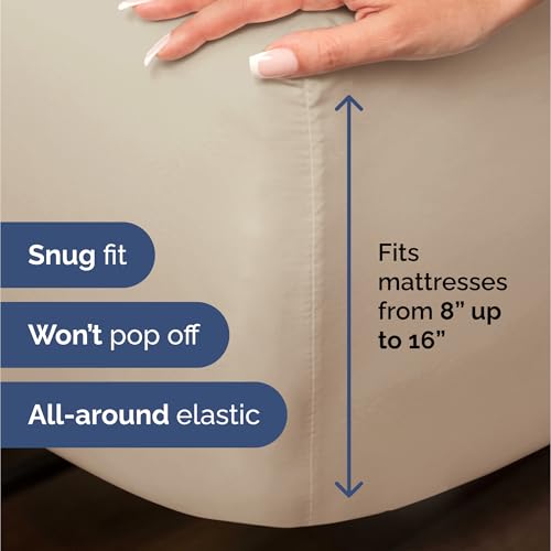 100% Rayon Derived From Bamboo - Bamboo Sheets Queen Size - Cooling Sheets for Queen - Ultra Soft, Breathable & Hotel Luxury Bedding - 1 Flat & 1 Fitted & 2 Pillowcases w/ 16 Inch Deep Pockets - Wheat CGK Unlimited