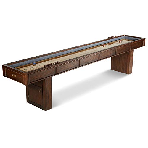 Barrington Billiards 12' Webster Shuffleboard Table with Scratch-Resistant Playfield and 8 Puck Set Barrington Billiards
