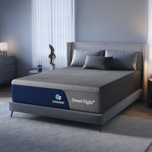 Sweetnight CoolNest 16 inch King Mattress, Cooling Gel King Size Memory Foam Mattress for Cool Night Sleep, 5-Zone Ergo Support for Pressure Relief, Medium Firm, CertiPUR-US Certified Sweetnight