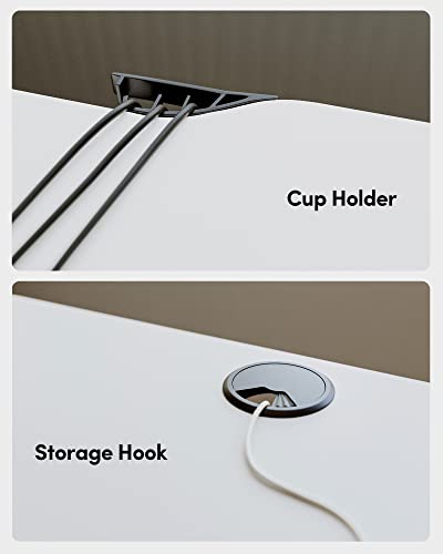 BANTI 55"x24" Standing Desk, Electric Stand up Height Adjustable Home Office Table, Sit Stand Desk with Splice Board, White Frame & White Top BANTI