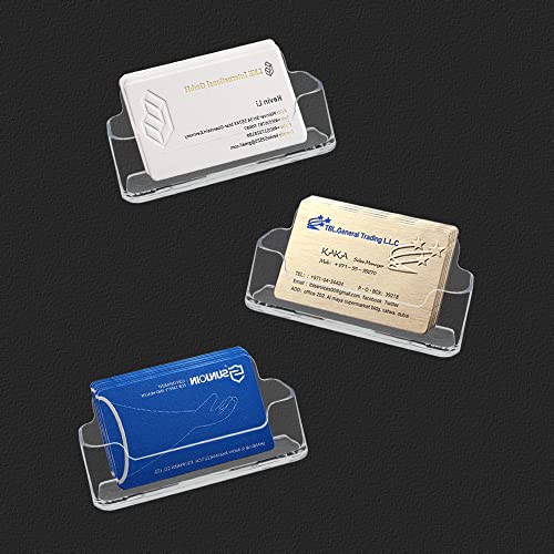 HSYMQ Acrylic Business Card Holder for Desk, Clear Plastic Business Cards Display Holders Stand, Fits 30-50 Business Cards HSYMQ