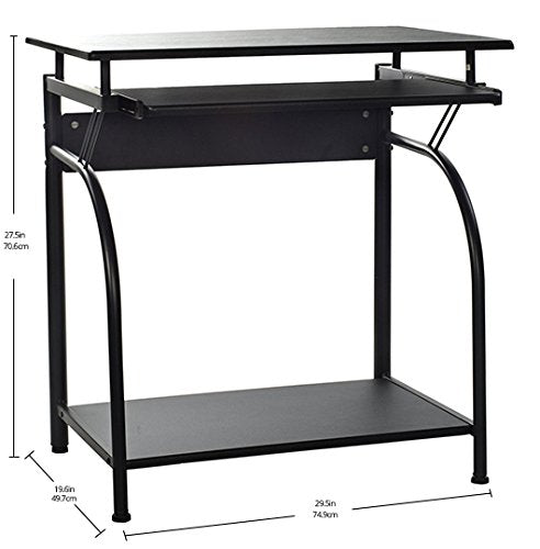 OneSpace Stanton Desk with Pullout Keyboard Tray Computer, Black OneSpace