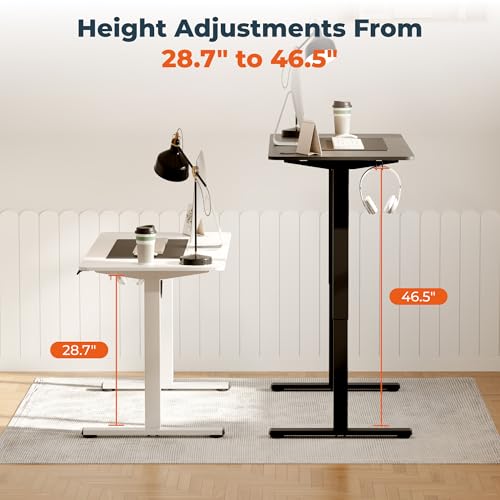 FitStand Adjustable Stand Up Desk Standing Desk, 63x24 Inches Home Office Desk with Memory Preset, Computer Workstation Splice Black Top + Black Frame FitStand
