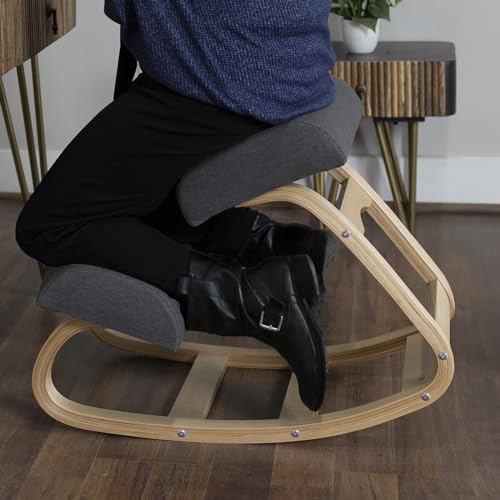 RRI Goods Kneeling Desk Chair, Sturdy Ergonomic Kneeling Chair for Office and Students, Rocking Motion for Natural Movement RRI Goods