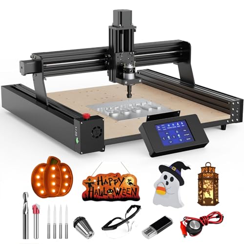 CNC Router Machine, 3-Axis All-Metal CNC Machine TTC450 Working Area 18.1 x 18.1 x 3.1inch for Engraving, Cutting MDF, Acrylic, Solid Wood, Nylon, PCB, Carbon Fiberboard, etc OUYANG