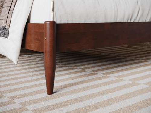 Pasadena Twin XL Wood Platform Bed Frame in Walnut - No Box Spring Needed AFI