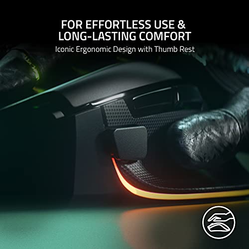 Razer Basilisk V3 Customizable Ergonomic Gaming Mouse: Fastest Gaming Mouse Switch - Chroma RGB Lighting - 26K DPI Optical Sensor -Classic Black Razer
