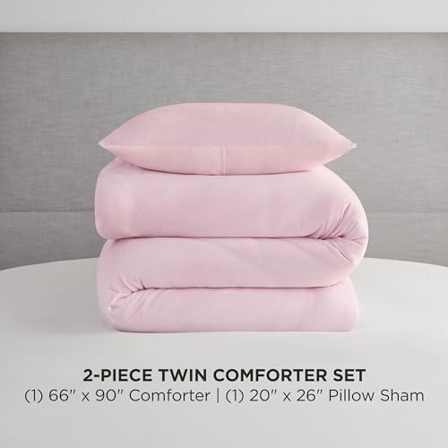 Juicy Couture Marshmallow Pink Velour Twin/Twin XL Comforter Set - 2 Piece Luxury Bedding Ensemble Juicy Couture