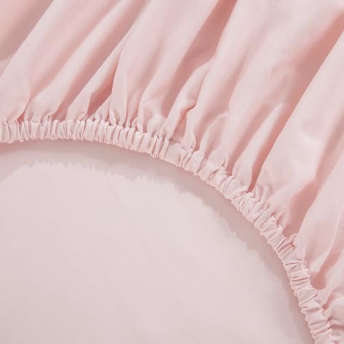 HOMBYS 3 Pieces Princess Pink CribBedding Set for Baby Girls, Ultra Soft Blush Pinch Pleat Comforter Set with Ruffles for All Season HOMBYS
