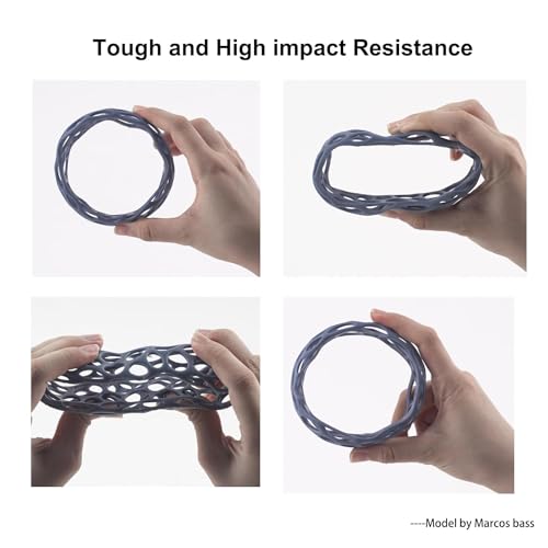 Siraya Tech Tenacious Easy Grey 3D Printer Resin, Easy-to-Print Flexible Resin with High Impact Resistance, Great Resolution, and High Toughness - No Mixing Needed, Perfect for MSLA/DLP/SLA, 2kg Siraya Tech