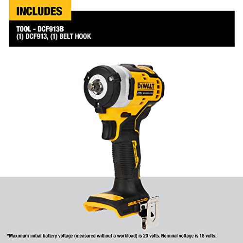 DEWALT DCF913B 20V MAX* 3/8 in. Cordless Impact Wrench with Hog Ring Anvil (Tool Only) DEWALT
