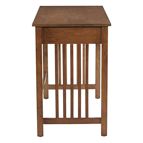 OSP Home Furnishings Sierra Writing Desk with Pull-Out Drawer and Mission Style Side Panels, Ash Brown Office Star Products
