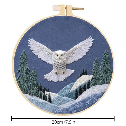 Huacan 1pc Owl Embroidery Kits for Adults Animal Home Decoration Modern Wall Stickers Cross Stitch Patterns