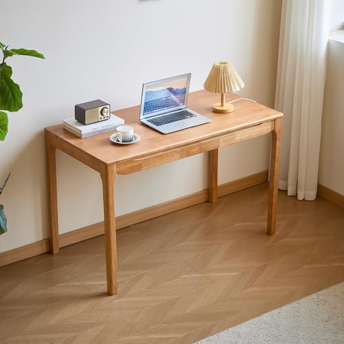 VIZBMYR Widen Solid Wood Desk with Drawers,47"X24" Wood Writing Desk for Small Space,Student Computer PC Desks,Home Desks for Work,Gaming Study Desk for Bedroom Escritorios Desk Table (Natural, 47") VIZBMYR