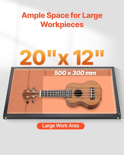VEVOR 55W CO2 Laser Engraver, 20 x 12 in, Desktop CO2 Laser Engraver and Cutter Machine with 16MP Camera, Water Pump, Rotary Axis, Compatible with LightBurn CorelDRAW RDWorks, for Wood Acrylic Glass VEVOR