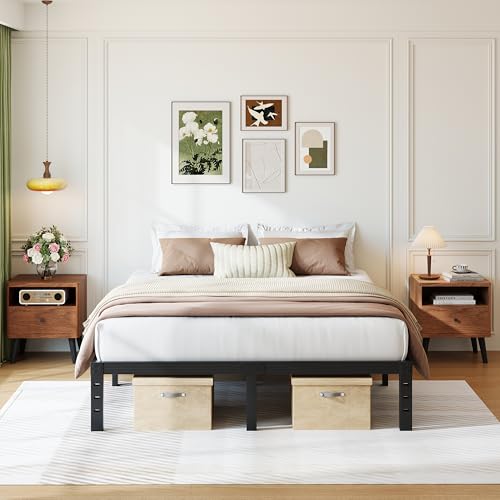 COMASACH 14 Inch King Size Bed Frame Supports up to 2000lbs, No Box Spring Needed, Platform with Heavy Sturdy Metal Steel, Easy Assembly, Under Bed Storage, Noise-Free, Non-Slip COMASACH