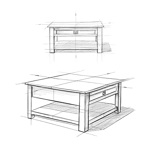 SIMPLIHOME Monroe SOLID ACACIA WOOD 38 Inch Wide Square Rustic Coffee Table in Distressed Charcoal Brown, For the Living Room and Family Room SIMPLIHOME