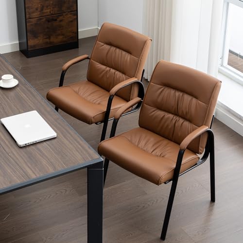 BoisKom Office Guest Reception Chair Set of 4, Conference Room Chairs Waiting Room Chairs 4 Pack, Modern Leather Office Desk Chair No Wheels. BoisKom