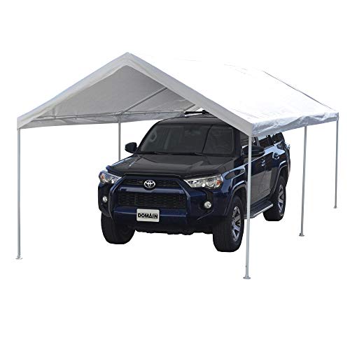 Caravan Canopy D2C20011 Domain Shelters Pro 200 10' x 20' Carport, Upgraded Version, White Caravan Canopy