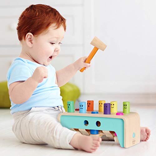 Battat – Wooden Hammer Toy For Kids, Toddlers – Pounding Bench With Pegs And Mallet – Colorful Developmental Toy – Pound & Count Bench – 1 Year + – Pound & Count Bench Battat