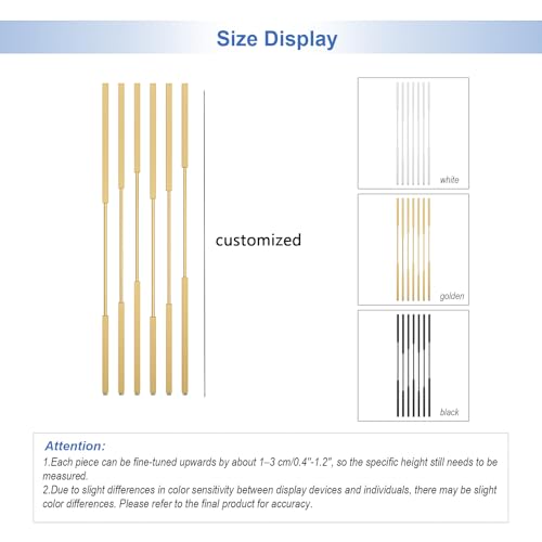 Floor to Ceiling Room Divider, 6/7/8PCS Metal Room Divider Post Privacy Screens with Adjustable Feet, Gold Screen Divider for Room Separation for Home Office Gold 6pieces/H53.5'' ZTYGXMB