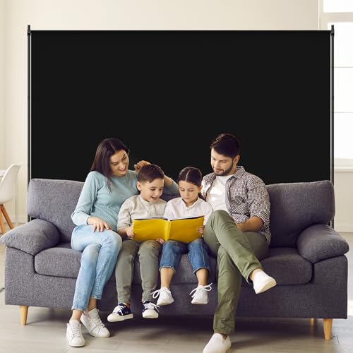 Room Divider, 72x72Inch Large Single Panel Privacy Screen with Thickened Fabric,Freestanding Partition Wall for Room Separation,Portable for Indoor Office,Bedroom,Outdoor Patio,Black FCCRETA