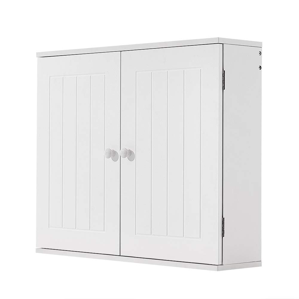 Panana Wall Mounted Cabinet, 2 Doors, Adjustable Shelf, White, 60cm x 15cm x 50cm, Modern Style, Bathroom & Kitchen Panana