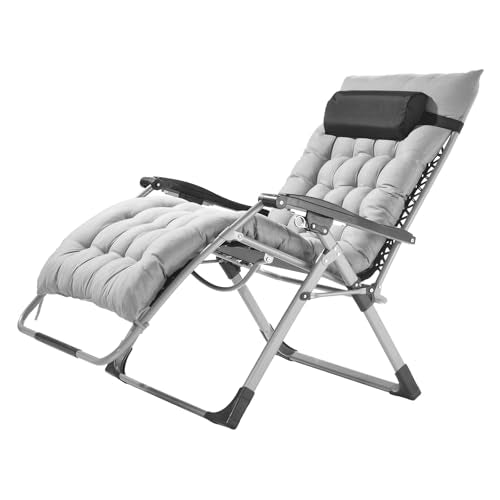 VEVOR Zero Gravity Chair, 33 inch Zero Gravity Recliner Lounge Chair for Indoor and Outdoor, Adjustable Anti Gravity Chair with Cushion, Headrest, Footrest, and Cupholder, 500 lbs, Gray VEVOR