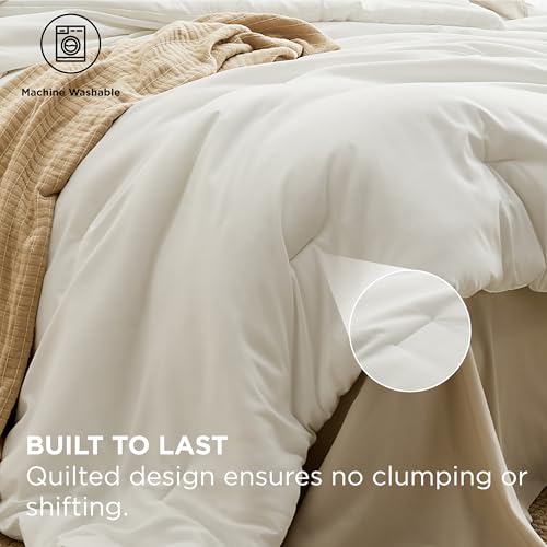 Bedsure King Size Comforter Set - 7 Pieces White King Bedding Set for All Seasons, Boho Contrasting Design Bed in a Bag with Comforter, Sheets, Pillowcases & Shams Bedsure