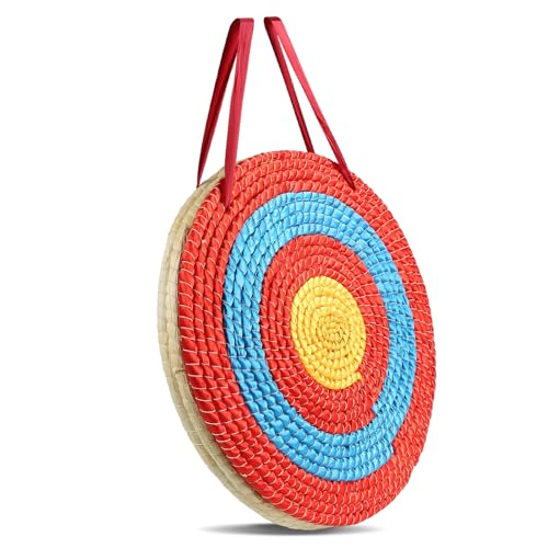 VEVOR Straw Archery Target, 3 Layers 20" Arrow Target, Traditional Solid Round Archery Target Shooting Bow, Hand-Made Arrows Target, Coloured Rope Target for Backyard Outdoor Hunting Shooting Practice VEVOR