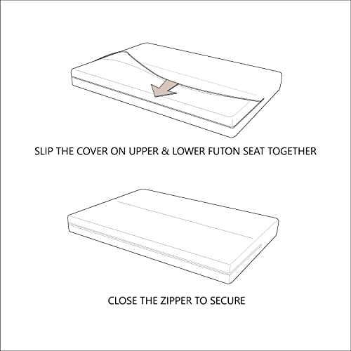 LANE LINEN Futon Covers Full Size, 100% Cotton Slipcovers, Full Size Mattress Cover for Futon Sofa Bed, Foldable Armless Sofa Cover, Zippered Couch Cover - Bluestone LANE LINEN