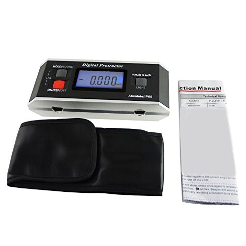 Digital Angle Finder Magnetic Protractor Inclinometer Angle Level Meter Angle Finder Tool Digital Protractor Bevel Gauge for Woodworking,Table Saw,Construction V-Groove 0~360 degree with Backlight Gain Express