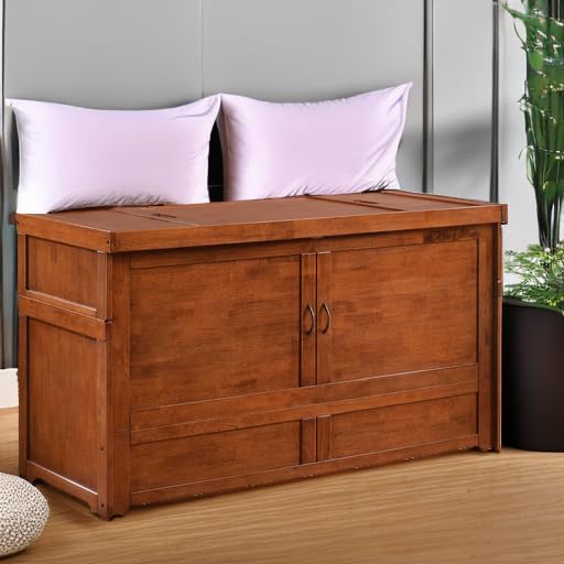 NIGHT & DAY Furniture Murphy Cube Cabinet Bed (Cherry) Night & Day Furniture
