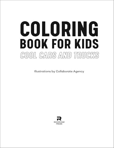 Coloring Book for Kids: Cool Cars & Trucks WoodArtSupply