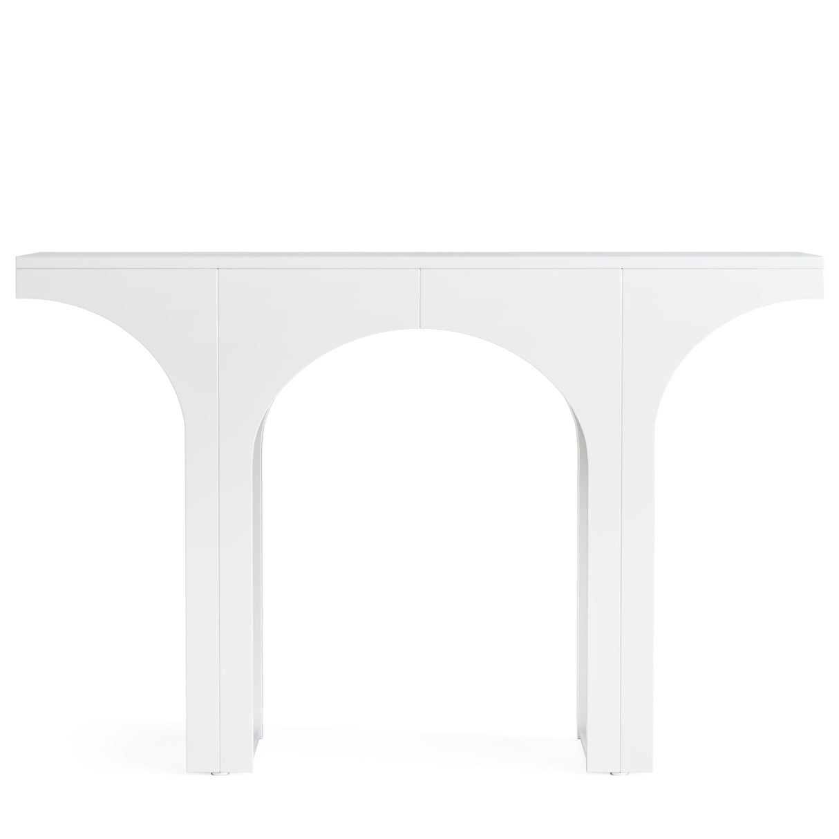Tribesigns 47 Inches Console Table, Wooden Entryway Table, Modern Hallway Table, Sofa Table with Arch Base, Unique Foyer Table, Behind Couch Table, White Long Accent Table for Living Room, Entrance Tribesigns