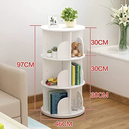 Toytexx Inc and Design 3 Tier 360° Rotating Stackable Shelves Bookshelf Organizer (White) TOYTEXX INC & DESIGN