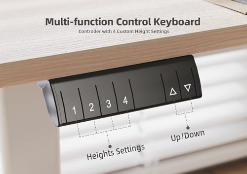 Claiks 63" L Shaped Standing Desk with Drawers and LED Lights, Height Adjustable Electric Corner Standing Desk with Monitor Stand & Power Outlet, 4 Memory Preset, Nature Claiks