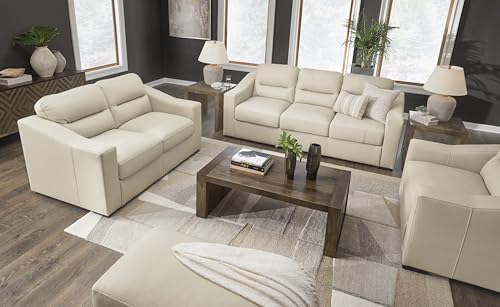 Signature Design by Ashley Treasure Trove Contemporary Leather Match Sofa, Beige Signature Design by Ashley